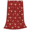 thumbnail image 2 of Vsdgher Reindeer Faces Festive Red Ultra-Soft Micro flannel Blanket Throw Blankets for Couch Sofa, Bed (4 sizes)-50"x40", 2 of 7