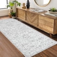 thumbnail image 2 of HOMERRY Runner Rug 2' x 6' Washable Modern Vintage Floral Hallway Runner Carpet for Doorway Bedside, Gray, 2 of 7