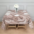 thumbnail image 3 of Square Tablecloth, Waterproof Polyester Table Cover, Wrinkle Resistant & Washable Fabric for Dining, Kitchen, Picnic, 42x42in(107x107cm), Liquid & Marble Print, 3 of 6