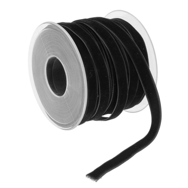 BINGLI Velvet Ribbon Spool Wide Single Face Ribbons 20 Yards Vintage Velvet Ribbon for Gift Wrapping Crafts Christmas Decoration(3/8 Inch X 20 Yards) Black