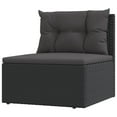 thumbnail image 6 of vidaXL 8 Piece Patio Lounge Set with Cushions Black Poly Rattan, 6 of 8
