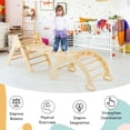 thumbnail image 3 of OLAKIDS Climbing Triangle Set, 5 in 1 Kids Wooden Montessori Climber Toy with Ramp Ladder Arch Slide for Gym Playground, Indoor Climb Activity Jungle Play Structure for Toddlers 1-3, 3 of 10