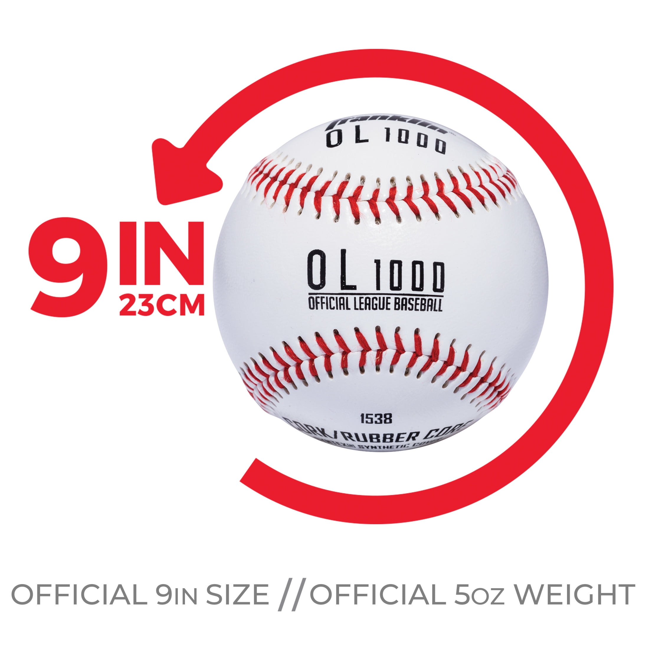 Franklin Sports OL1000 Practice Baseballs, Official Size, 9 in, 12 Pack