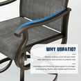 thumbnail image 5 of Techmilly Outdoor Dining Chairs , Patio Swivel Chairs Set of 2, Support 400lbs , Dark Grey, 5 of 12