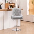 thumbnail image 6 of Pemberly Row 43.7"-51.6" Adjustable Swivel Velvet Bar Stools in Ash (Set of 2), 6 of 7