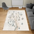 thumbnail image 2 of Floral Turkish Area Rug, Tree with Swirled Branches and Flowers Leaf Butterfly Bridal Inspirations Theme, Carpet for Living Room Decor with Distressed Look, 5.2' X 7.6', Sepia Champagne, by Ambesonne, 2 of 4