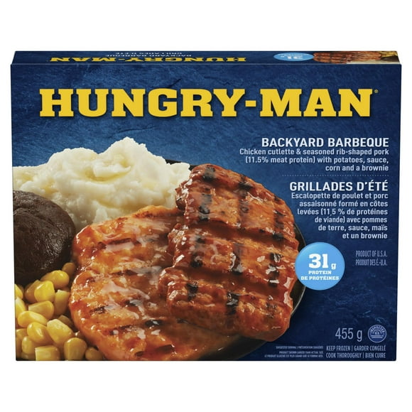 Dîner congelé à saveur barbecue d'extérieur de Hungry-Man 455 g