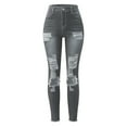 thumbnail image 4 of frariair Ripped Jeans Womens Ladies Pants Plus Size Washed Women's Trousers Grey, 4 of 7