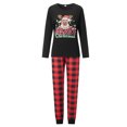 thumbnail image 1 of Argulvti Family Matching Christmas Pajama Set, Reindeer Letter Printed Long Sleeve Tops Elastic Waist Pants 2 Pcs Set, 1 of 7