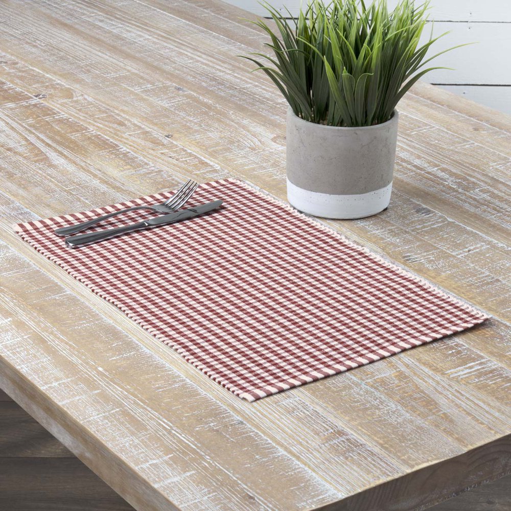 Rust Orange Farmhouse Tabletop Kitchen Tara Cotton Plaid Rectangle