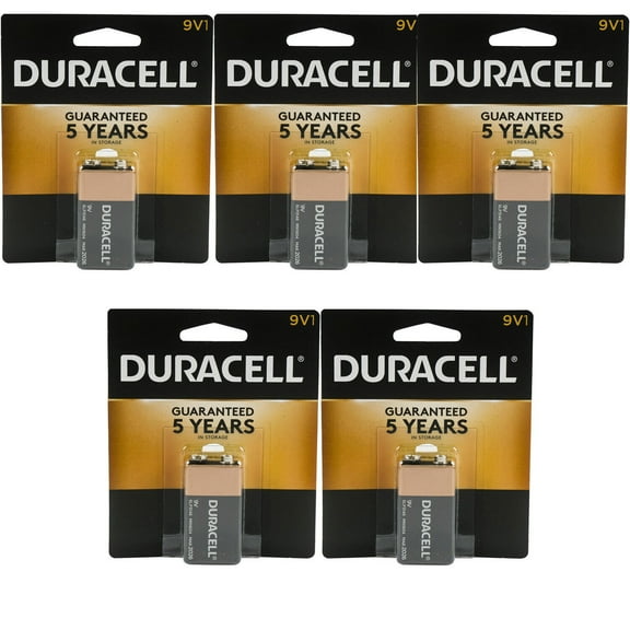 Duracell 9V Batteries Alkaline Copper Top Long lasting (5 Pcs.)