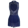 thumbnail image 2 of renvena Costume de Danse Lyrique Robe de Ballet Moderne Sans Manches pour Femmes avec Strass Contemporain Bleu Marine P, 2 of 9