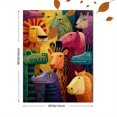thumbnail image 3 of Vibrant African Wildlife Canvas Wall Art, Cartoon Zebra Lion Crocodile Print, Home Office Cafe Wall Decor, 3 of 8