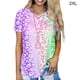 thumbnail image 1 of Camiseta con cuello en V y manga corta para niña, camiseta con estampado de verano para mujer, morado, XXL Eigraketly AP001867-05, 1 of 5