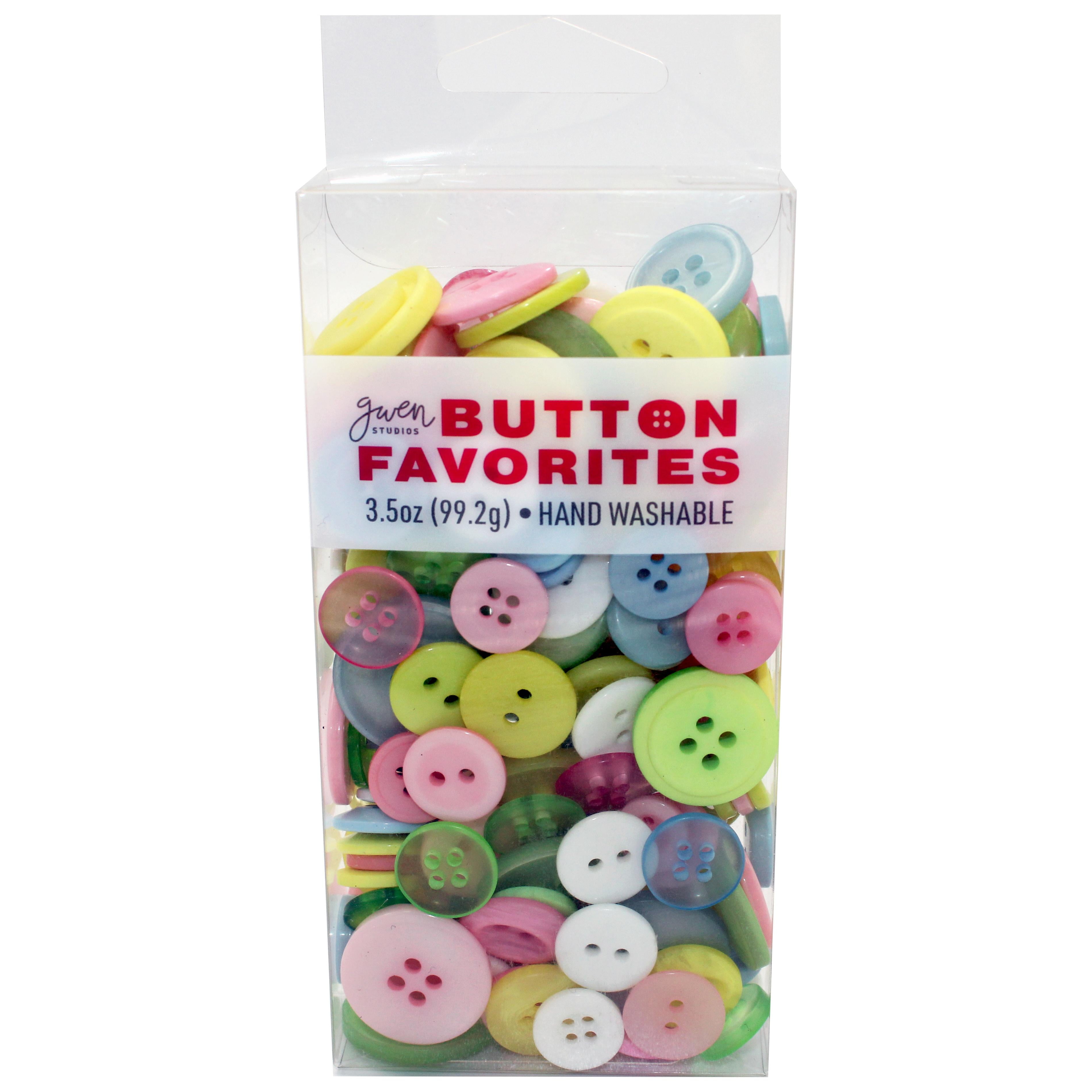 Gwen Studios Plastic Sewing Buttons Value Pack, 3.5 oz., Assorted Sizes, Pastel Colors