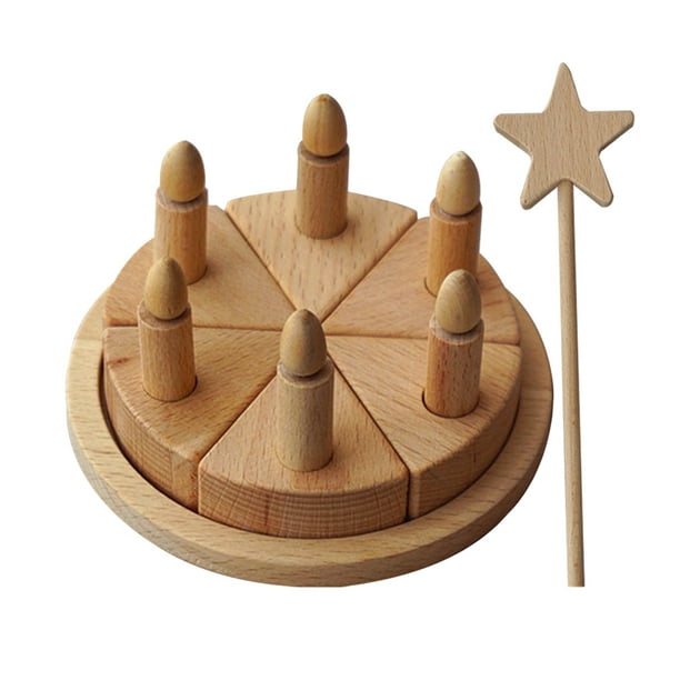 1 juego de pasteles de madera juguete a los niños de juguete Jugar jugar juguete para niños