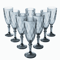 thumbnail image 1 of Juego 8 Copas de Vidrio Cristal para Champaña Vino Agua Color Azul Cobalto, 1 of 6