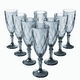 thumbnail image 1 of Juego 8 Copas de Vidrio Cristal para Champaña Vino Agua Color Azul Cobalto, 1 of 6
