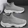 thumbnail image 2 of NOKIO Mens Walking Shoes Breathable Knit S𝗅ip On Sneakers Lightweight Casual Athlet𝗂c Fitness Shoes Comfortable Casual Running Shoes Fashion High Top Sport Sock Shoes for Back to College, 2 of 6