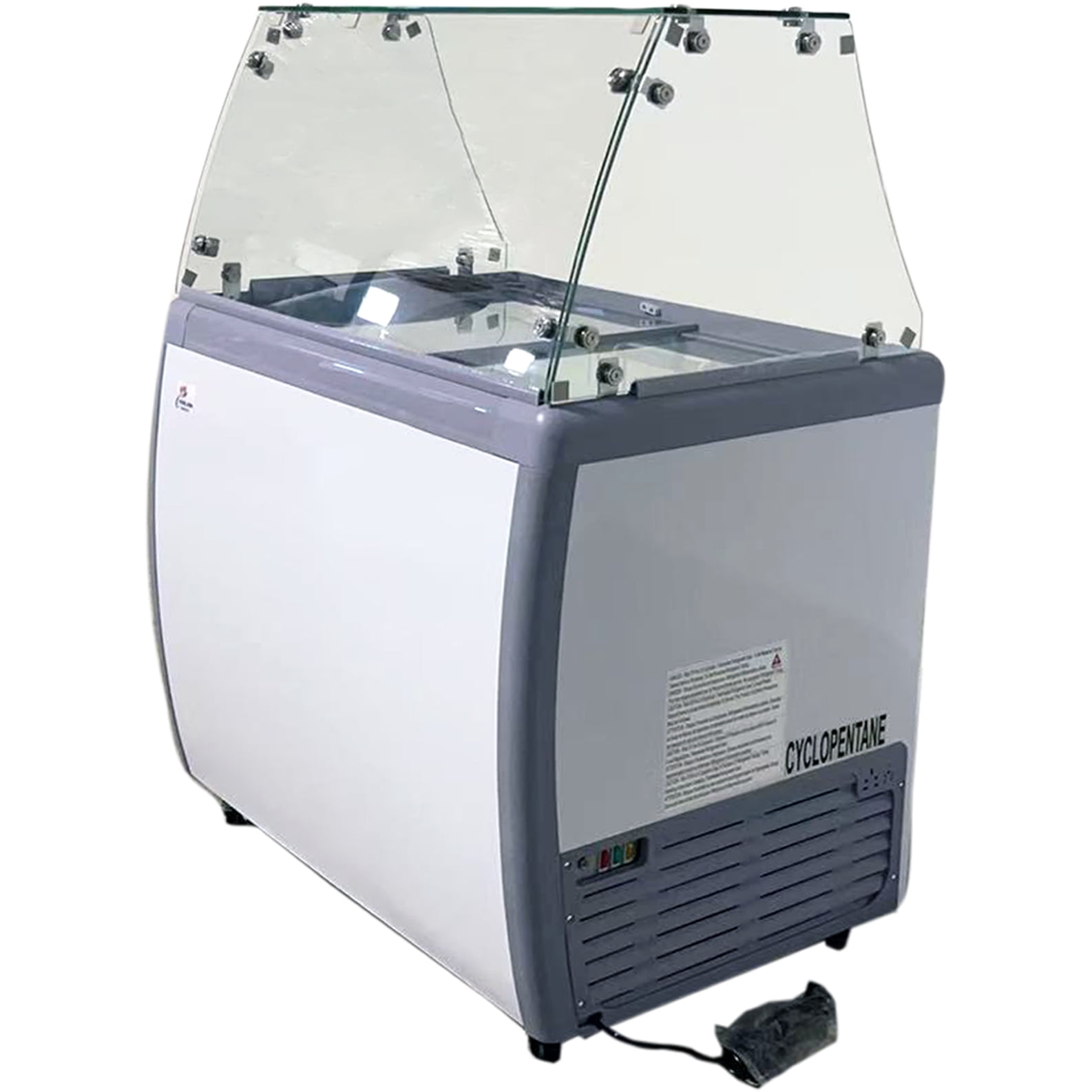NSF 40" Ice Cream Dipping Cabinet Freezer | 6-Tub Display, Flat Glass Sneeze Guard, R290, 115V