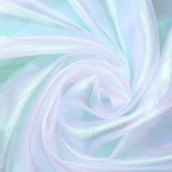 Laser Polyester Mesh Fabric for Stage Show Costume Decoration White 152x0.01cm 3m/sheet