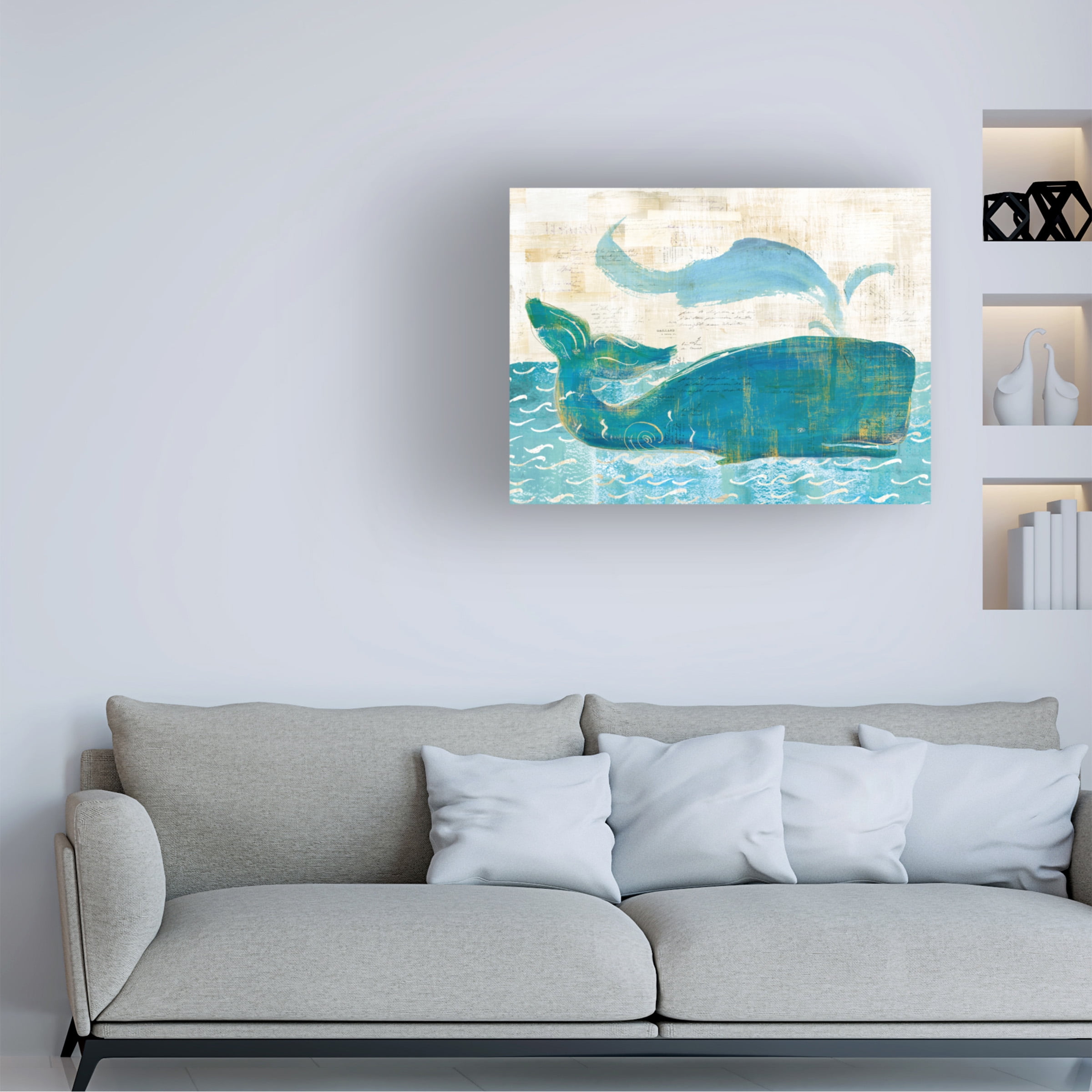 Trademark Fine Art 'On the Waves I Whale Spray' Canvas Art by Sue Schlabach