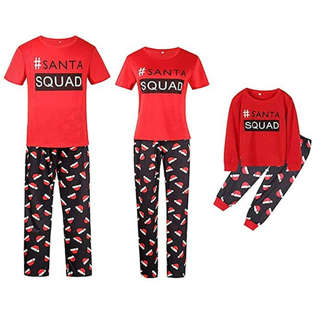 Luiryare Family Matching Merry Christmas Reindeer Top Striped Pant
