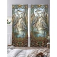 thumbnail image 3 of Vintage Cranes Sheer Curtains 96 Inch Length 2 Panels for Living Room, Country Retro Chic Glass Flower Textured Voile Kitchen Curtain Set, Luxury Privacy Drapes Window Treatment for Bedroom, 3 of 7
