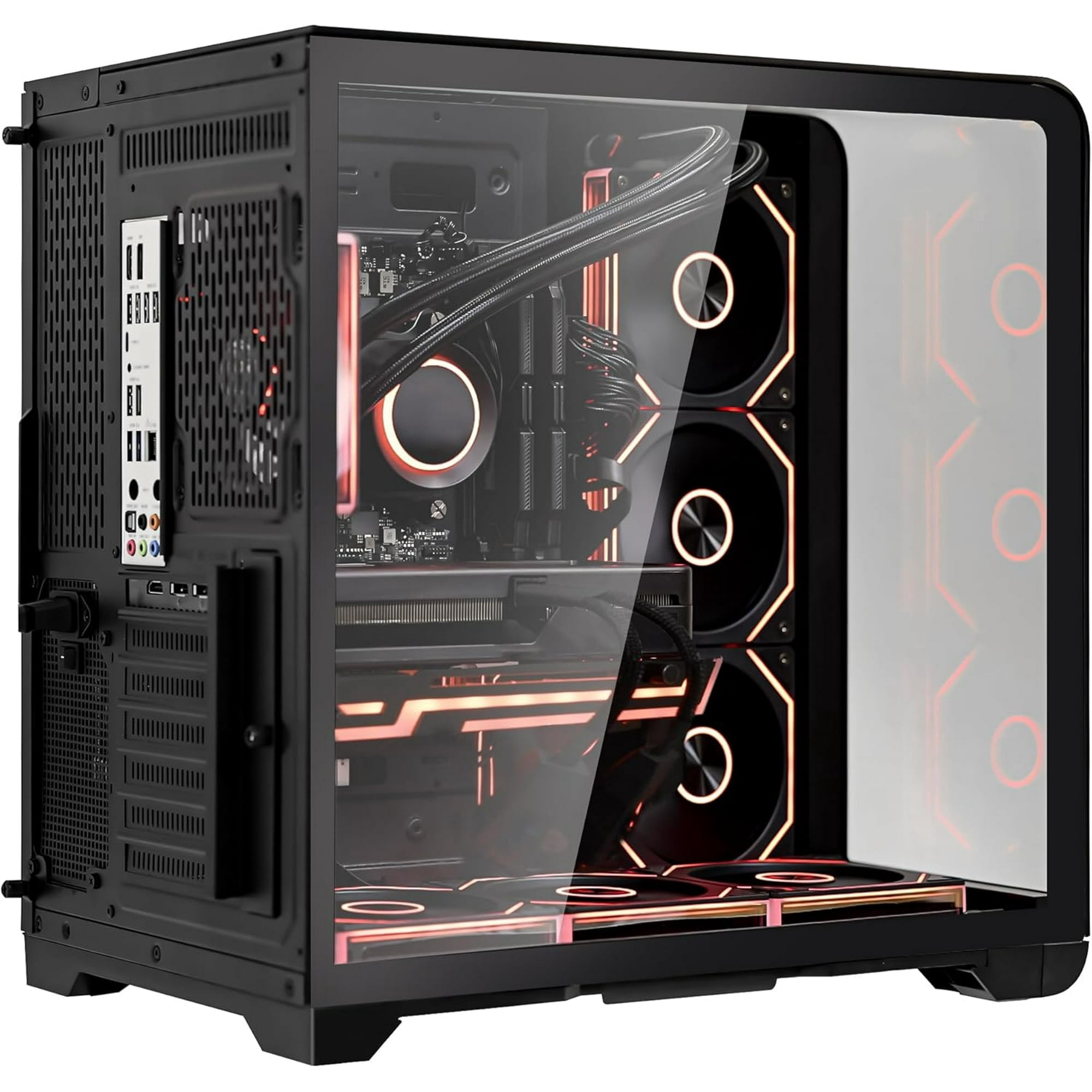 Hoengager Gaming PC- AMD Ryzen 5 9600X 6 Core 3.9 GHz RX 9070 16GB GDDR6 16GB DDR5 RAM 1TB PCIe and 2TB SATA SSD Windows 11 Desktop Computer