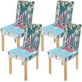 thumbnail image 1 of RYLABLUE Let It Snow Winter Stretch Chair Cover Protector Seat Slipcover for Dining Room Hotel Wedding Party Set of 4, 1 of 5