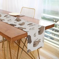 Yayeee Table Runner 90 inches Long Home Kitchen Dinning Party Decoration, Light Gray Bears