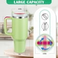 thumbnail image 2 of Vaso INNOTECHSC de 40 oz con Asa y Tapa con Pajita | Vaso Aislado, Botella de Agua Reutilizable de Acero Inoxidable, Taza de Viaje, Portavasos, Apto para el Hogar, la Oficina O el Automóvil, 2 of 5
