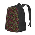 thumbnail image 1 of Disketp Burgundy Peony Flowers Mochila Minimalista de Gran Capacidad, Mochila de Viaje para Escuela, Trabajo o Uso Diario, 1 of 6