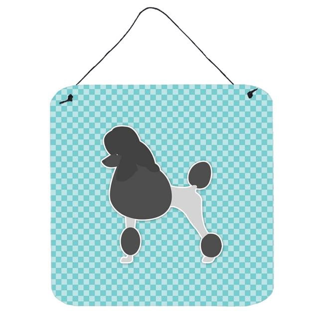 Poodle Damier Bleu Impressions Murales Ou de Porte