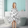 thumbnail image 6 of Doodle Sports Icons Pattern Hooded Bath Towel，50"x30" for Ages 3 To 12 Kids, Quick Dry Lightweight Soft Microfiber Hood Beach Towel Cover Up for Kids, 6 of 7