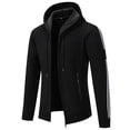 thumbnail image 6 of RMGVDSD Men's Slim Fit Zip Up Hooded Sweater Coat Long Sleeve Knit Pullover Oktoberfest Casual Wear Fall Winter Warm Comfortable Sweater Jacket Basic Knit Sweater, 6 of 7