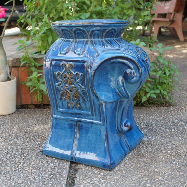 Taburete International Caravan Elephant Ceramic Azul Marino