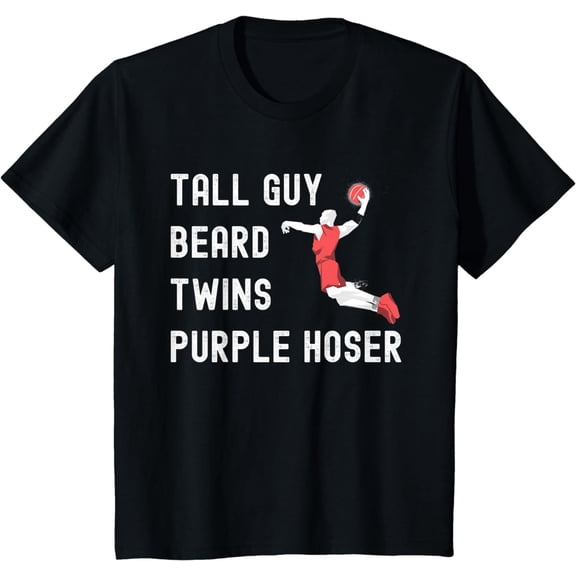Perfect For Kids Dude Tall Guy Beard Twins Purple Hoser T-Shirt