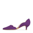 thumbnail image 2 of YDN Women Comfortable Pointy Closed Toe Pumps Kitten Low Heel Slip-on D'Orsay Office Party Dressy Wedding Shoes Size 15 Purple, 2 of 4