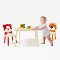 thumbnail image 5 of Best Kids Table and 2 Chairs Set, 3 Pieces Toddler Table and Chair Set, Wooden Activity Play Table Set (Bear&Tiger), 5 of 9