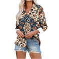 thumbnail image 1 of Wanfds Multicolor Ladies Tops And Blouses Workwear Casual V-Neck Button Down Top M, 1 of 5