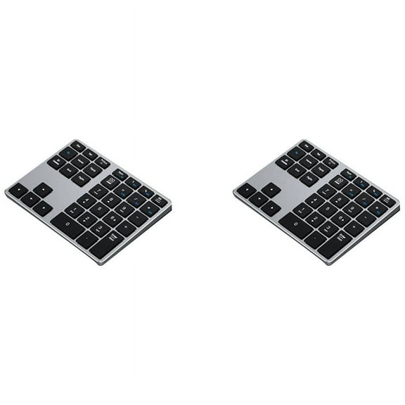 2X Bluetooth Number Pad, 35 Keys Wireless Numeric Keypad, Portable Slim Bluetooth Numpad for Laptop, ,PC, Desktop