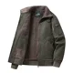 thumbnail image 1 of Chaqueta de solapa de algodón puro para otoño e invierno, cuello de piel de cordero, abrigo informal de terciopelo para hombre, chaqueta de bombardero Jack para hombre, 1 of 4