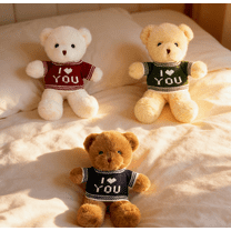 Valentine's Day Bear Plush Pillow Series - Soft Cuddly Stuffed Animal Cushion, Romantic Holiday Gift for Lovers, Winter Sofa Decor, Washable Plush Accent & Sofa/Bed Comfort During Festivals, Blue