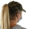 thumbnail image 6 of C.C Ponycap Criss Cross Messy Bun Side Button For Mask Adjustable Baseball Cap, Olive Camo, 6 of 6
