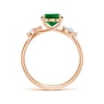 thumbnail image 2 of ANGARA Lab Grown 1.5 Ct Oval Emerald Butterfly Engagement Ring for Women in 14K Rose Gold (Size-9x7mm) | May Birthstone, Birthday, Anniversary, Jewelry Gift for Women | Lab-Grown Emerald Ring, 2 of 8