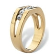 thumbnail image 2 of PalmBeach Jewelry Men's Round Crystal Beveled Wedding Band Ring in Gold Ion-Plated or Stainless Steel, 2 of 5