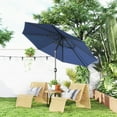 thumbnail image 2 of Outsunny Parasol de Marché Rond 3 m x 2,4 m, Parasol de Terrasse, Bleu, 2 of 10