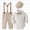 A17-Beige, variant on 9 Months Infant Baby Boys 3Pcs Gentleman Suit Set With Hat Formal Dress Clothes Long Sleeve Long Sleeve Bow Romper Tops Suspender Pants Kids Gentleman Outfits Newborn Outfit Set,Blue
