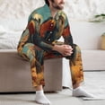 thumbnail image 5 of Wukai Western Desert Cactus Bald Eagle Men's Long-Sleeve Pajama Set - Comfortable Sleepwear with Button-Down Shirt and Pants-XX-Large, 5 of 6